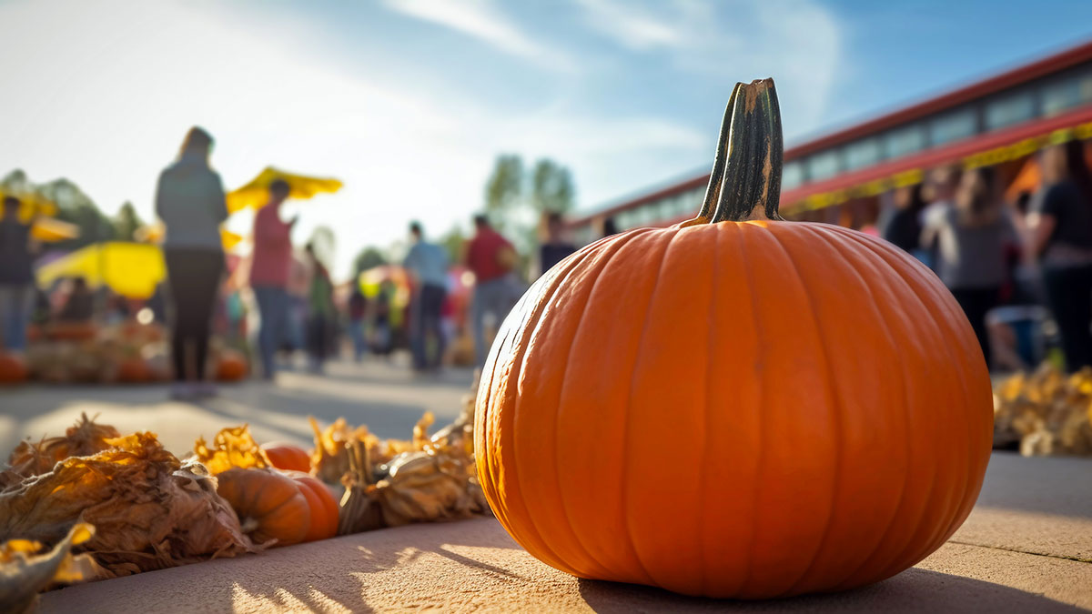 A pumpkin at a fair