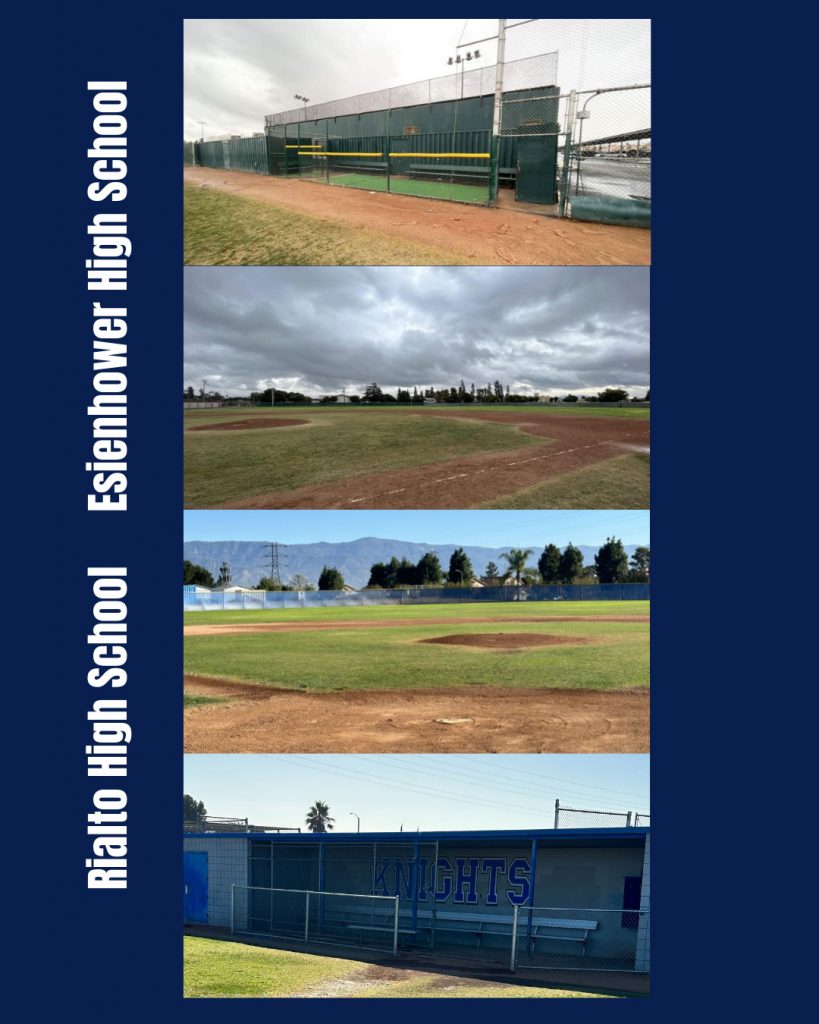 Eisenhower and Rialto Highschool baseball fields