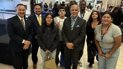 Supervisor Baca with County Superintendents and Students