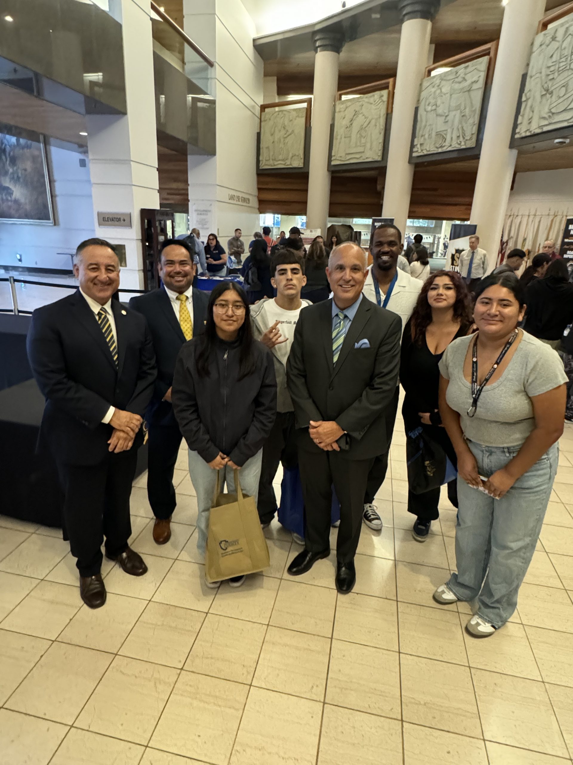 Supervisor Baca with County Superintendents and Students