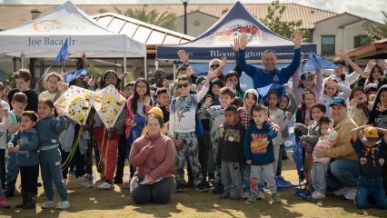 Supervisor Baca, Jr. with 2024 Kite Day participants.