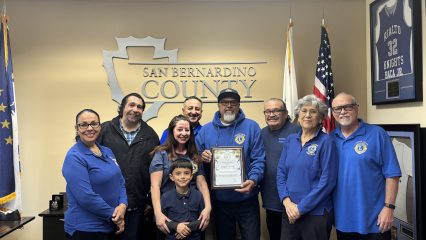 Colton Lions Club receiving their Nonprofit of the Year Recognition